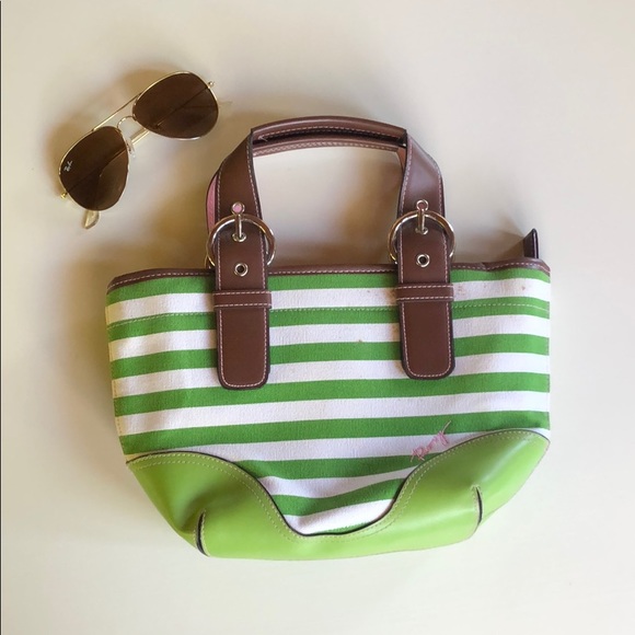 striped canvas tote bag